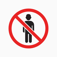 Forbidden Entry: A striking symbol of restriction, with a bold red circle encompassing a human silhouette, signaling a clear prohibition and a call for compliance.