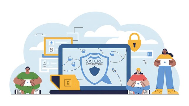 Celebrating safer internet day with digital security and online safety awareness - Powered by Adobe