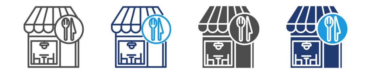 restaurant icon set multiple style