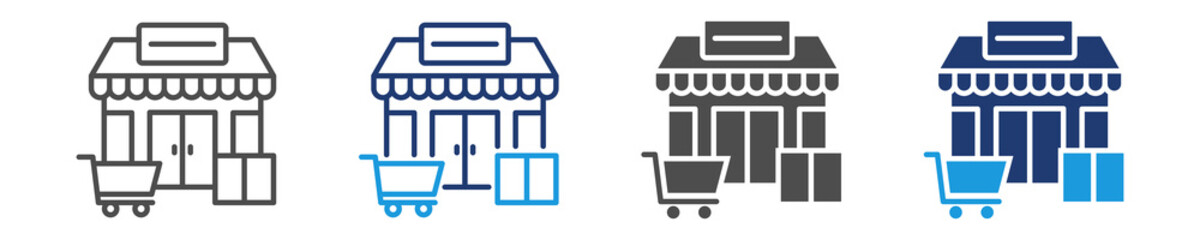 market icon set multiple style