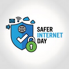 Safer internet day illustration promoting online security and privacy
