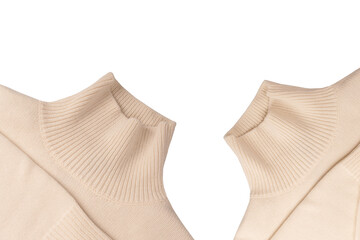 Soft milky color merino wool sweater isolated on a white background.