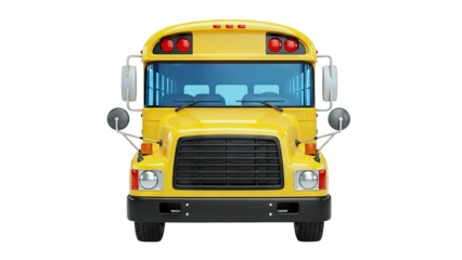 Front View of a Yellow School Bus
