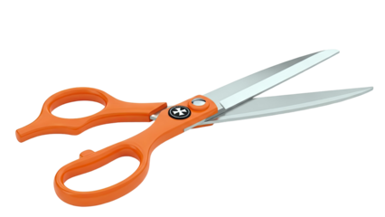 Orange Handle Scissors with Silver Blades