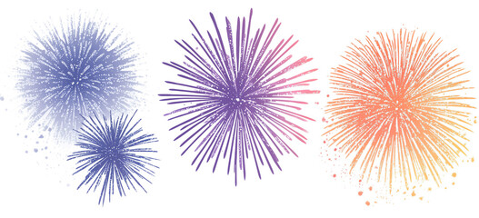 Colorful Fireworks Explosion Illustrations