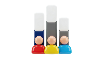 3D Rendered People Figures in Bar Chart Format