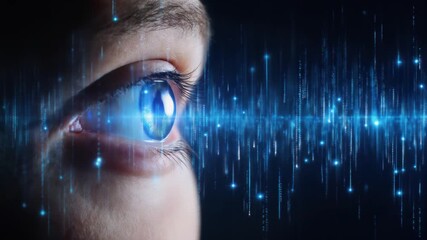Futuristic vision and digital wave technology concept for data visualization and connectivity eye - Powered by Adobe