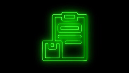 Neon delivery clipboard icon animation