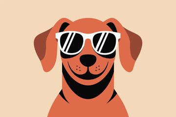 Smiling Dog Wearing Sunglasses, pet lifestyle concept