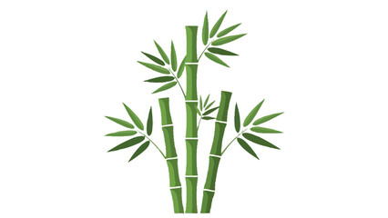 Obraz premium Traditional Japanese Bamboo Stalks and Leaves Illustration on Black Background