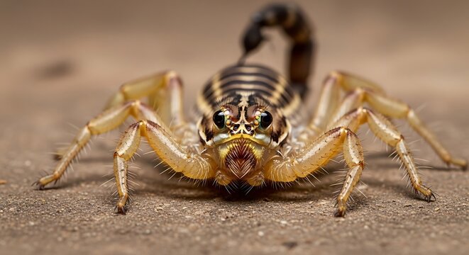Close-up of a Wind Scorpion on a Sandy Surface.