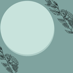 植物のフレームイラスト素材・グリーン・ボタニカル・イラスト素材