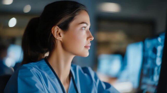 A sonographer participating in a training session, learning new techniques for ultrasound imaging with a group of colleagues, reflecting ongoing professional development in the healthcare field.