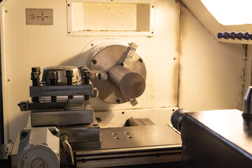 a lathe at horizontal composition