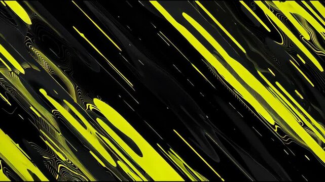 Dynamic abstract pattern with bold yellow strokes against a dark background, creating contrast