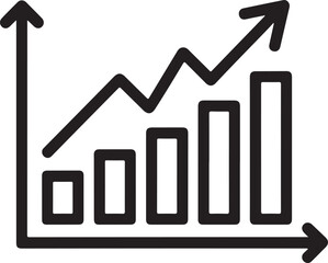 Growth chart indicates upward trend in graph simple financial scene analytics