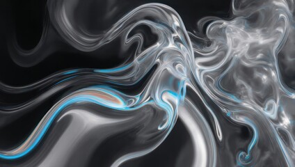 Abstract smoke art with iridescent hues on a dark background.