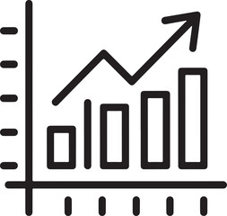 Growth chart icons on white background.
