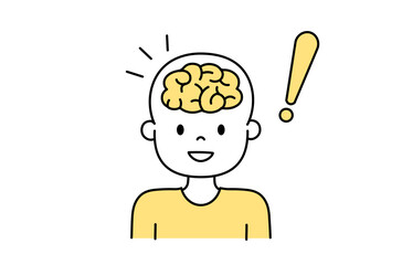 ひらめく脳のアイコンイラスト