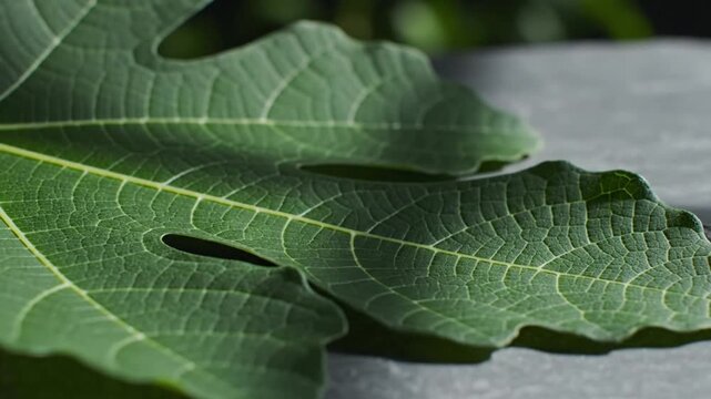 Botanical Beauty Close Up A Captivating Fig Leaf Display For Natural Design Projects