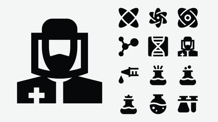 Laboratory and science icons set