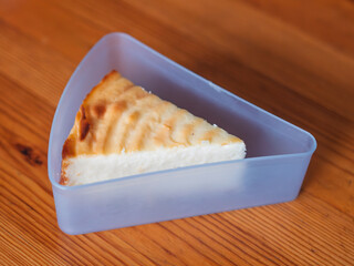 Classic Cheesecake Slice Served in a Silicone Mold