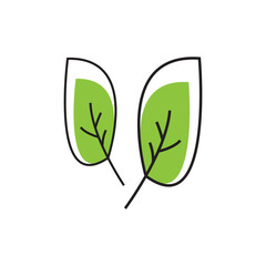 Eco icon green leaf vector illustration