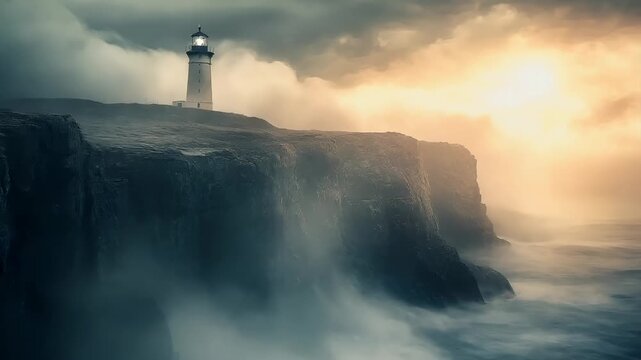 Natural disaster. Devastating loss aftermath scene. lighthouse video stock lifestyle HD element.