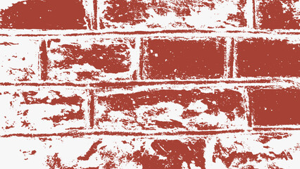 A grunge red brick wall background. An orange brick vector background with white paint. strokes.