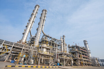Fototapeta premium Production equipment for styrene workshop in chemical plant