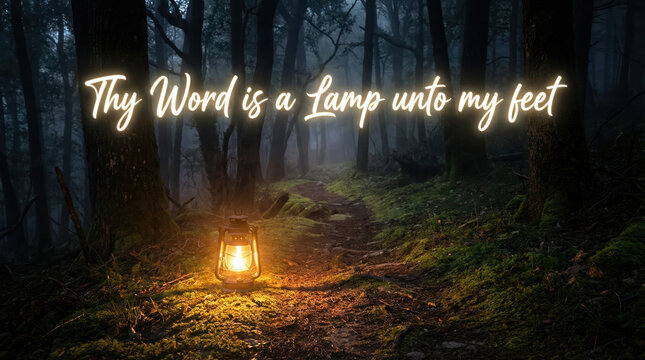 "Thy Word is a Lamp unto my feet" with the phrase "Thy Word is a Lamp unto my feet"  