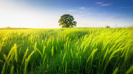 Fototapeta premium green wheat field