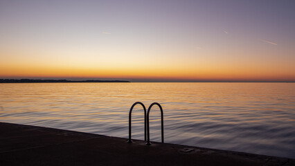 Diving Ladder on the Coastline Town of Piran