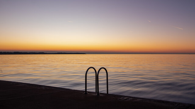 Diving Ladder on the Coastline Town of Piran