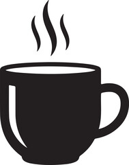 Coffee cup silhouette icon, modern branding simple shape