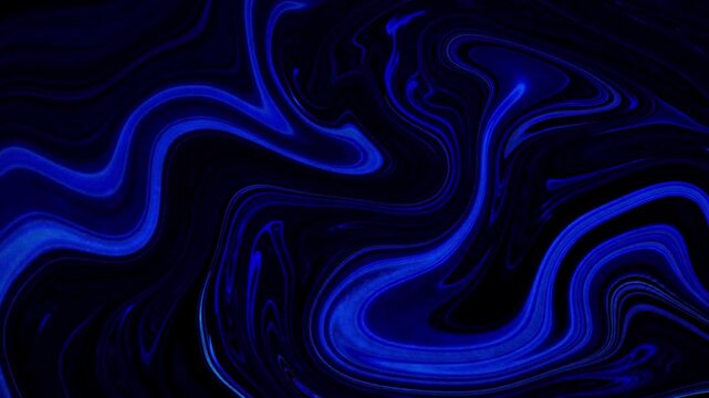 Abstract Blue Liquid Marble Background with Fluid Waves and Dark Deep Gradients for Luxury Aesthetic Motion Graphics and Art