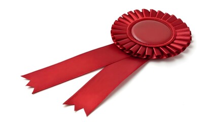 Red rosette ribbon award emblem