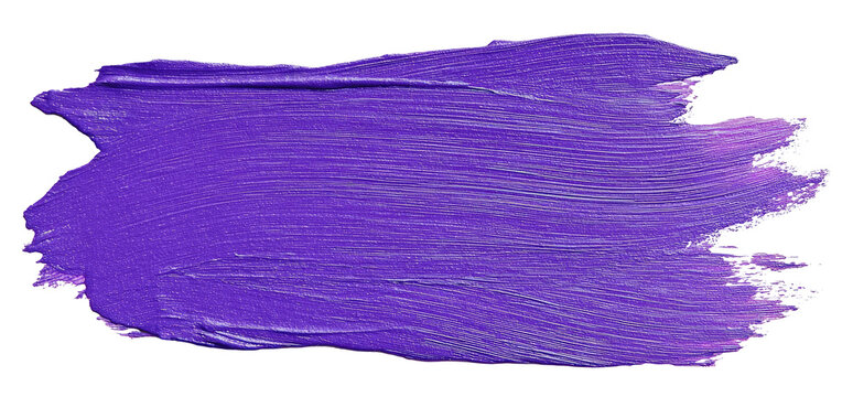 A brush stroke of vibrant purple paint against a black background, with visible texture