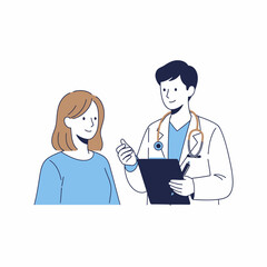 Doctor Consulting Patient, Medical Check-up, Health Care, Consultation Illustration