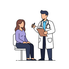 Fototapeta premium Doctor Consulting Patient Flat Illustration