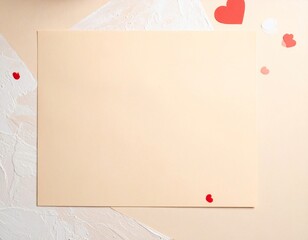 Minimal romantic scene with soft beige background, gentle light gradient, subtle texture, calm Valentine mood, elegant and emotional aesthetic