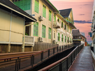 The Romantic Bridge on Mae Kha Canal, a new landmark, is a major tourist attraction,a public place, and a tourist destination in the city. Located on Tha Pae Road, Chiang Mai, Thailand 
