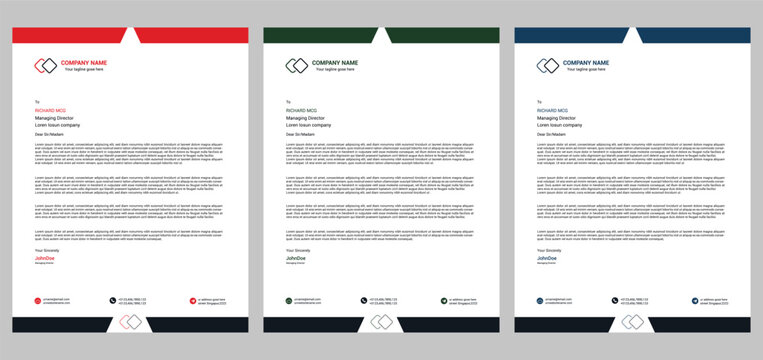 Professional and clean letterhead design suitable for corporate, business, and personal use. This modern letterhead template is perfect for official documents, job applications, company communication,