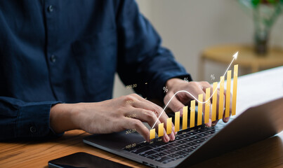 Accelerating business growth and success with data-driven financial analysis. Realize rising profit and investment trends through advanced laptop analytics for strategic development.