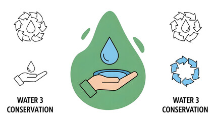 Spatial computing and augmented reality interface icons with VR headset and digital gestures.