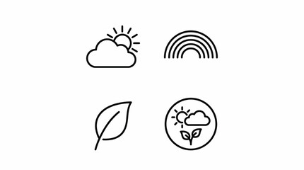 Fototapeta premium Eco friendly icons for green business 1. Spring Vector Packs. EPS Editable