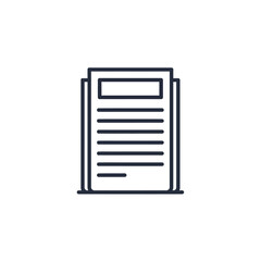 Document Icon Outline - Simple Paper Report or Article with Text Lines