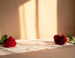 red rose on the table