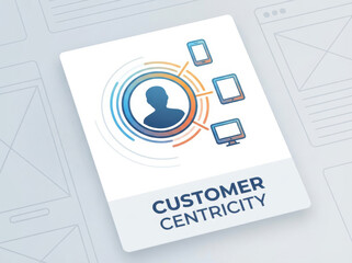 Customer behaviorcustomer analytics user data icon concept digital profile illustration with device circle connection and modern gradient style design Concept of user behavior tracking