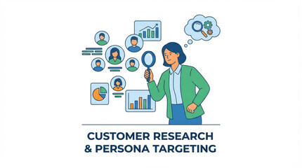 Analytics behaviorcustomer icon data user concept illustration of customer research persona targeting visualizing profile analysis in flat style Concept of user behavior tracking